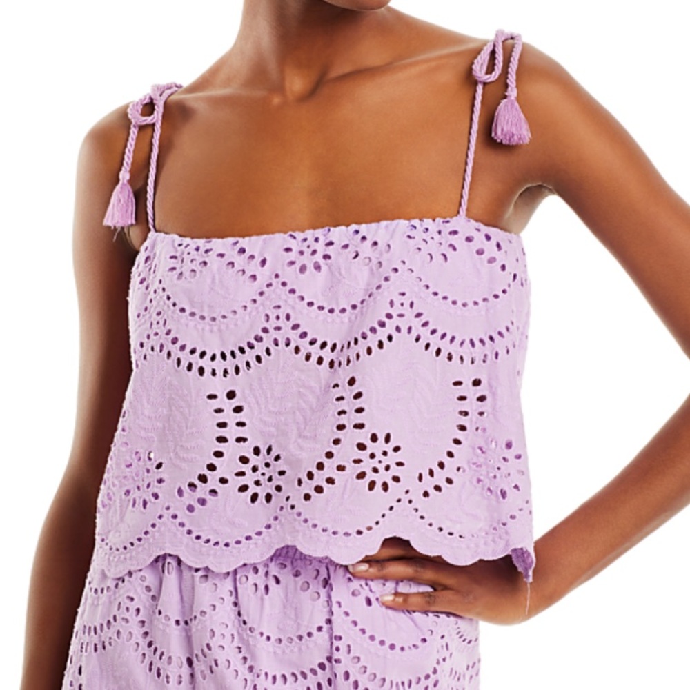 Aqua Brand Purple Tassle Tie Top (M)
